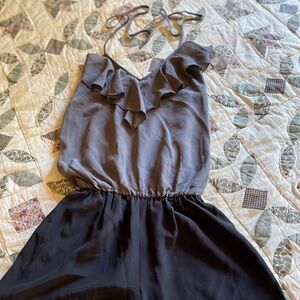 Express Black and Grey Halter Top Romper, Sz XXS